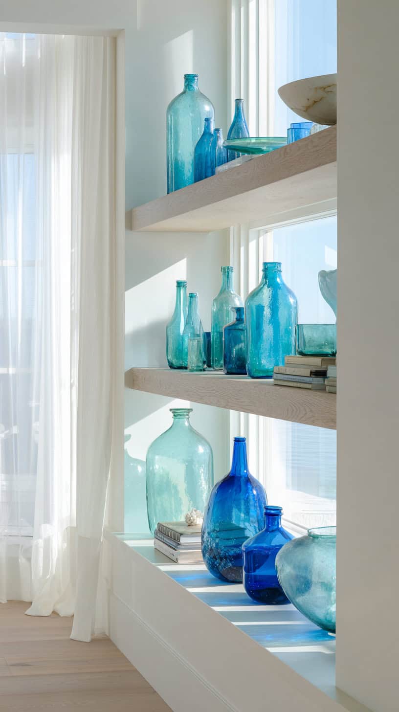 Blue Glass Decor Pieces - Image 1