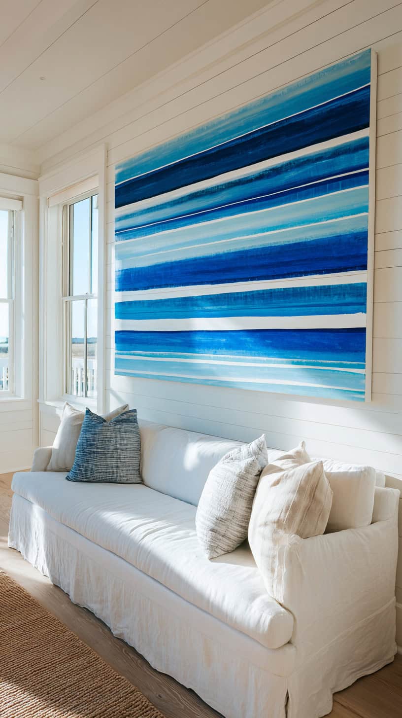 Blue Stripe Wall Art - Image 3