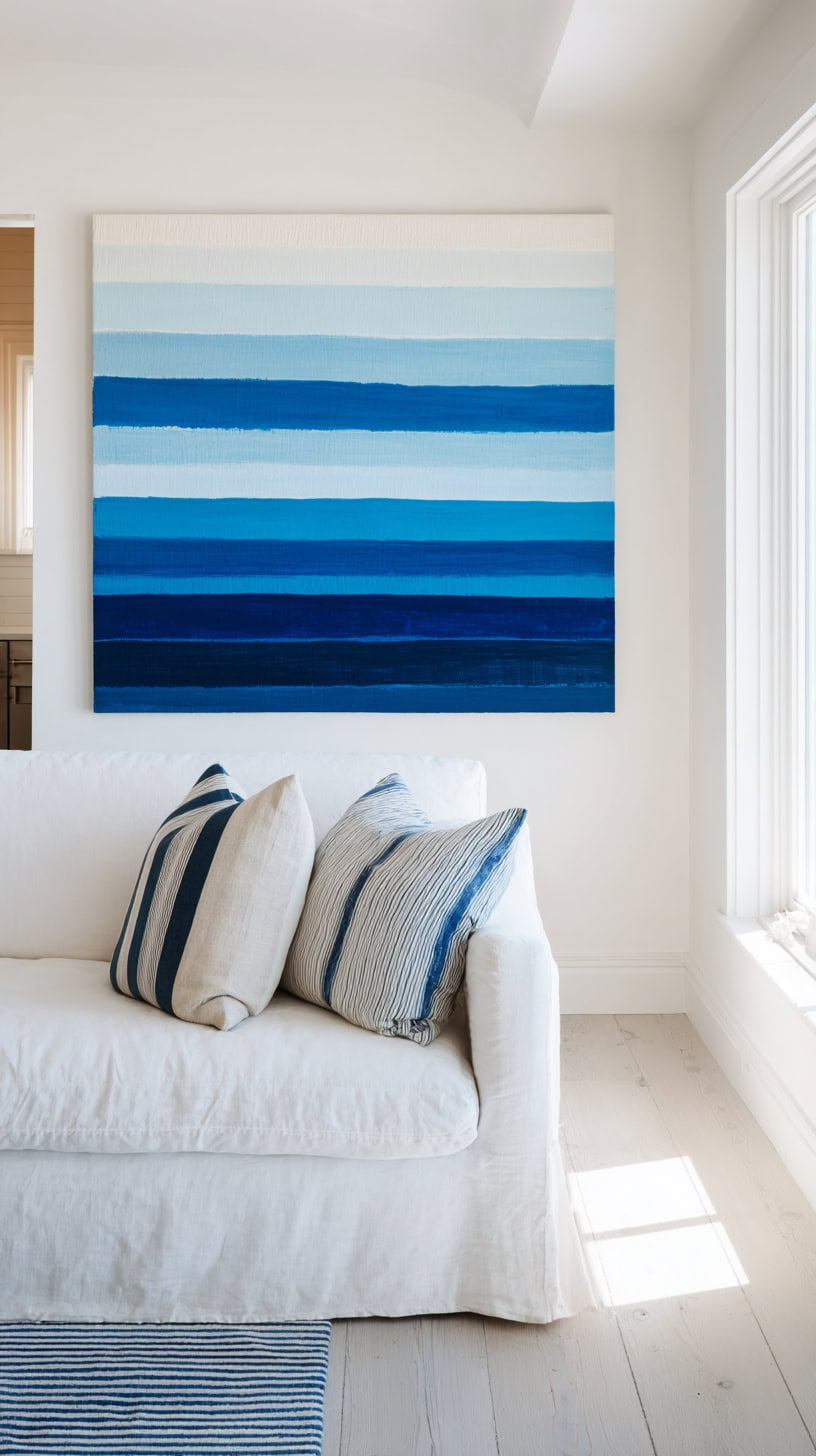 Blue Stripe Wall Art - Image 4