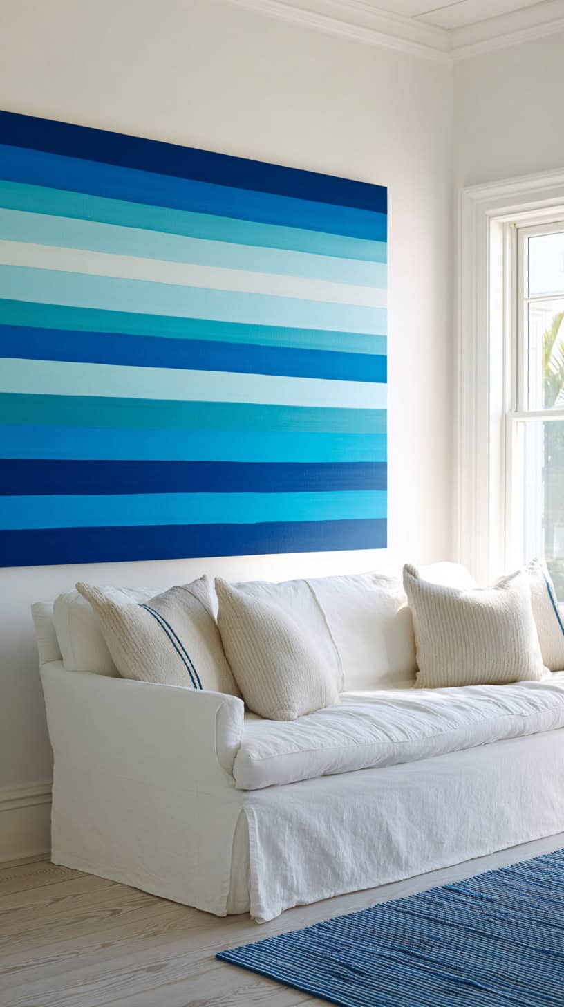 Blue Stripe Wall Art - Image 1