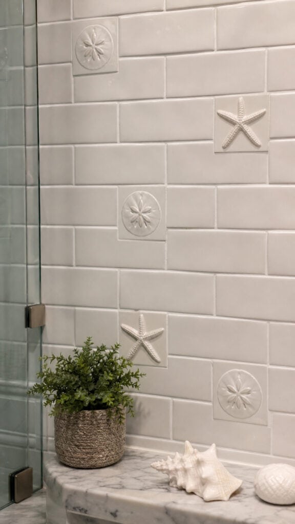Sand Dollar and Starfish Embossed Tiles