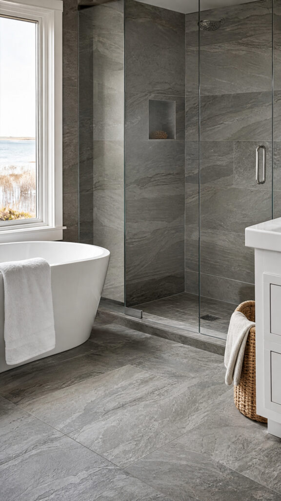 Soft Grey Slate-Look Tiles