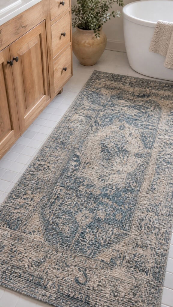 Blue Vintage-Style Rug