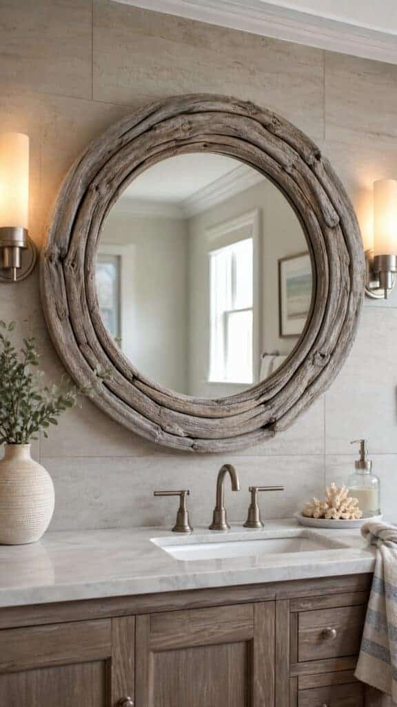 Weathered Wood Mirror Frame