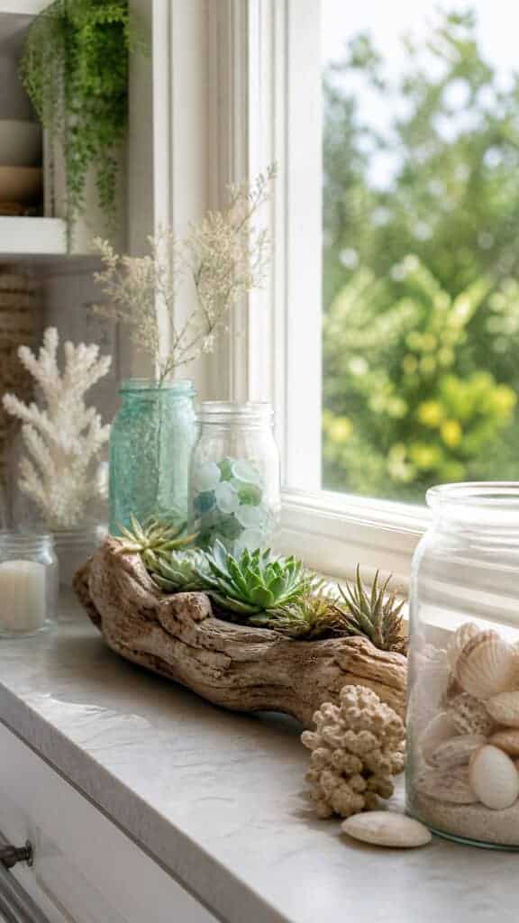 Driftwood and Beach-Inspired Accents