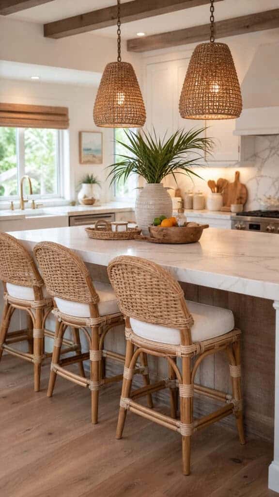 Rattan and Wicker Bar Stools