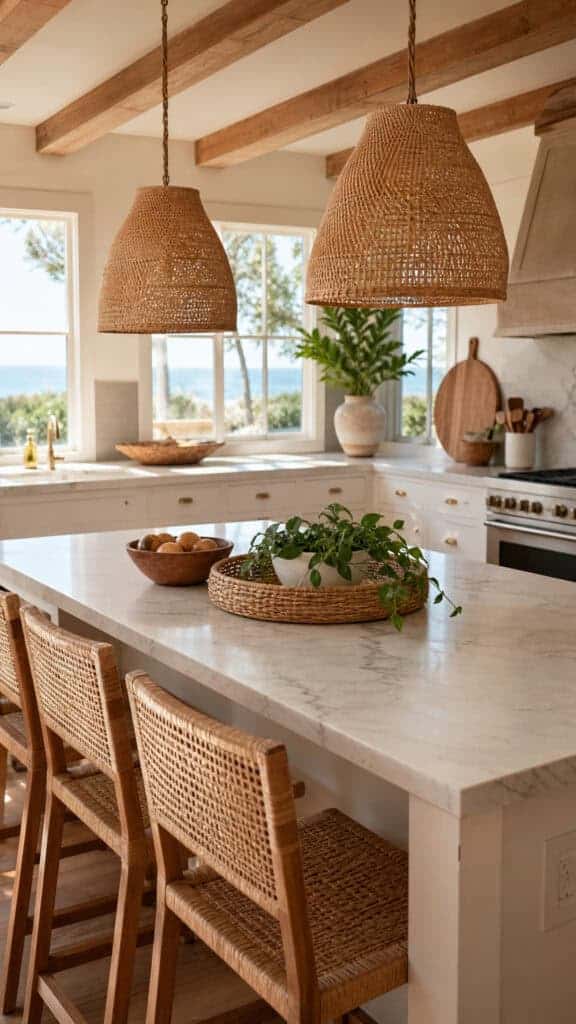 Woven Pendant Lights That Bring Beachy Texture