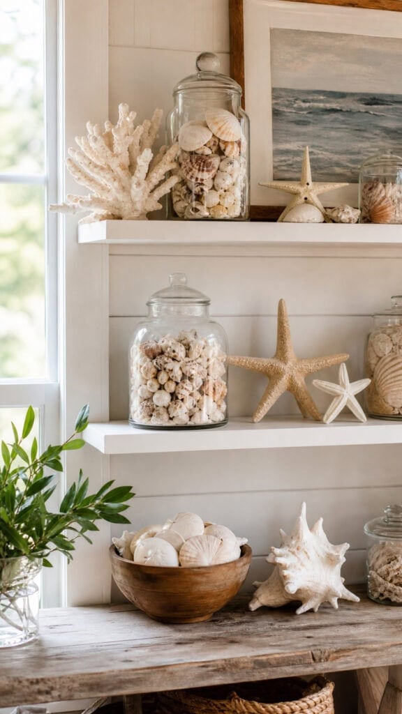 Display Collected Shells and Coastal Treasures