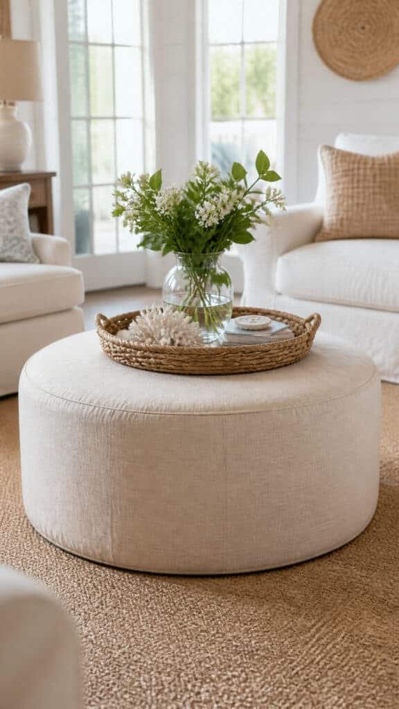 Invest in a Comfortable Slipcovered Ottoman