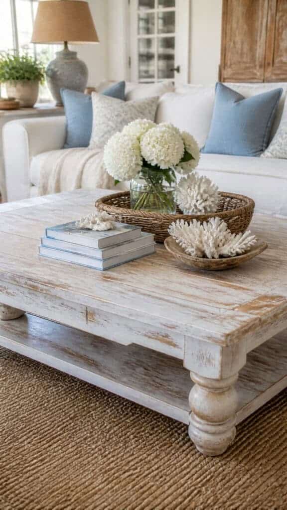 Bring in Vintage or Distressed Wood Furniture