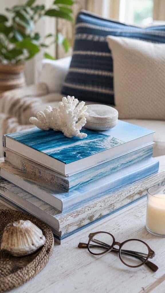 Display Books with Coastal Themes