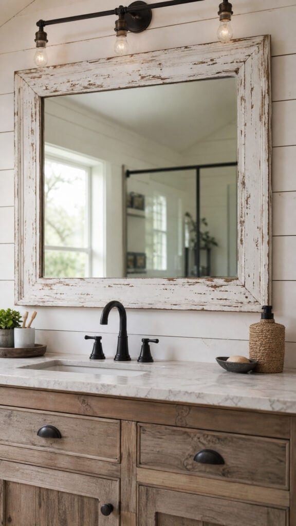 Vintage Mirrors with Distressed Frames