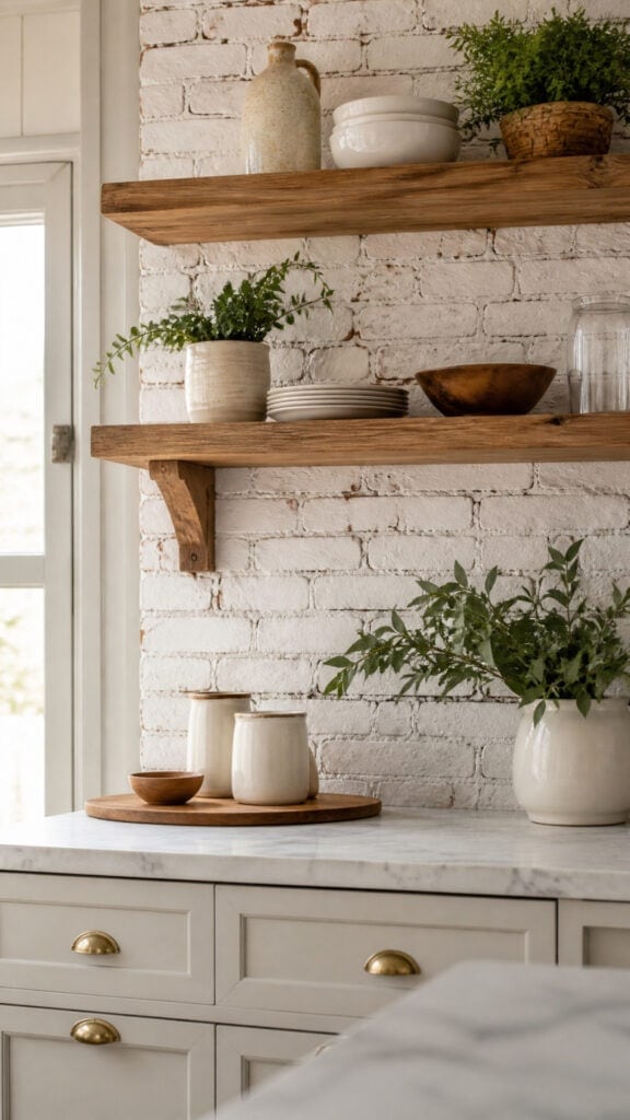 Painted Brick Accent Wall