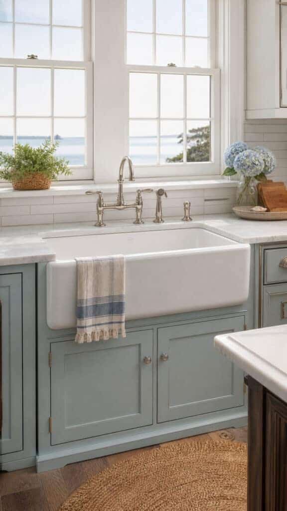 Vintage Farmhouse Sink with Bridge Faucet
