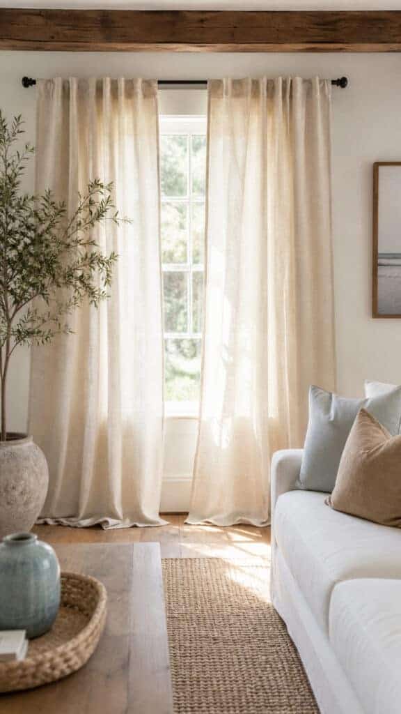 Natural Linen Window Treatments