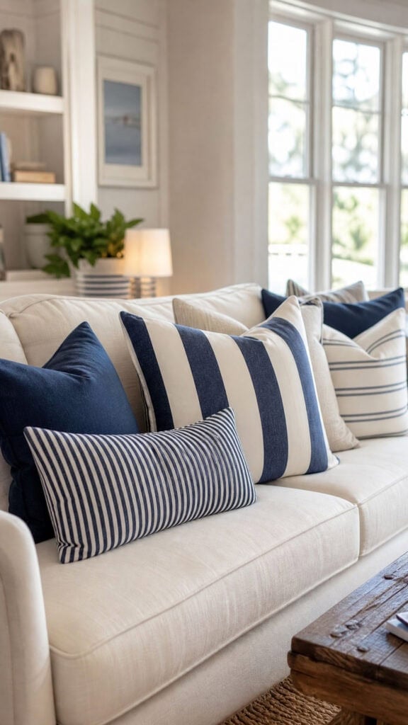 Striped Patterns in Navy and White