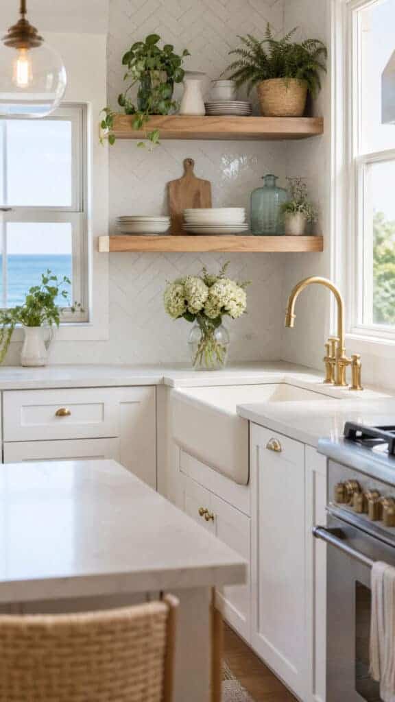 Classic White Subway Tiles with a Coastal Twist