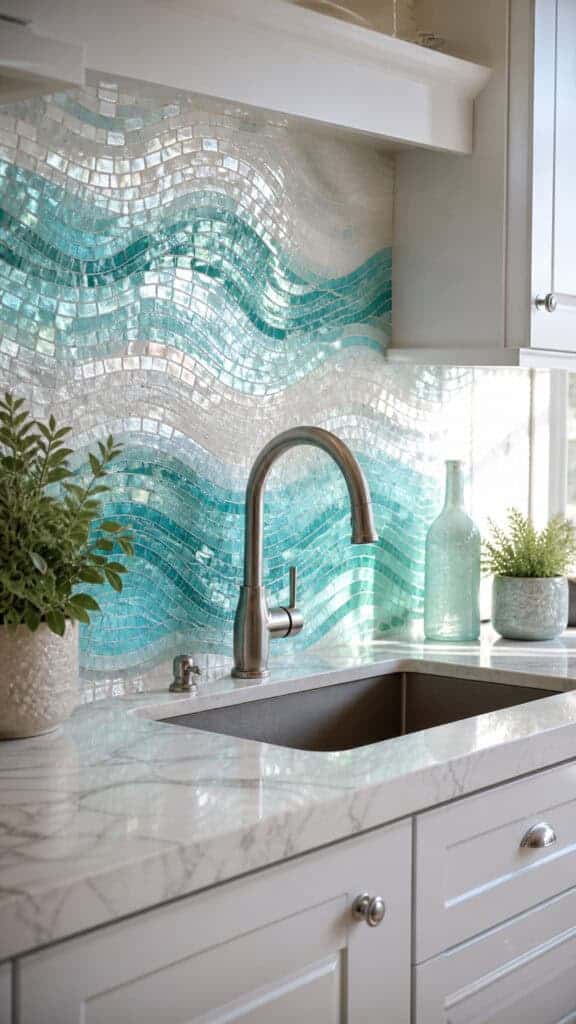 Ocean-Inspired Glass Tile Mosaics