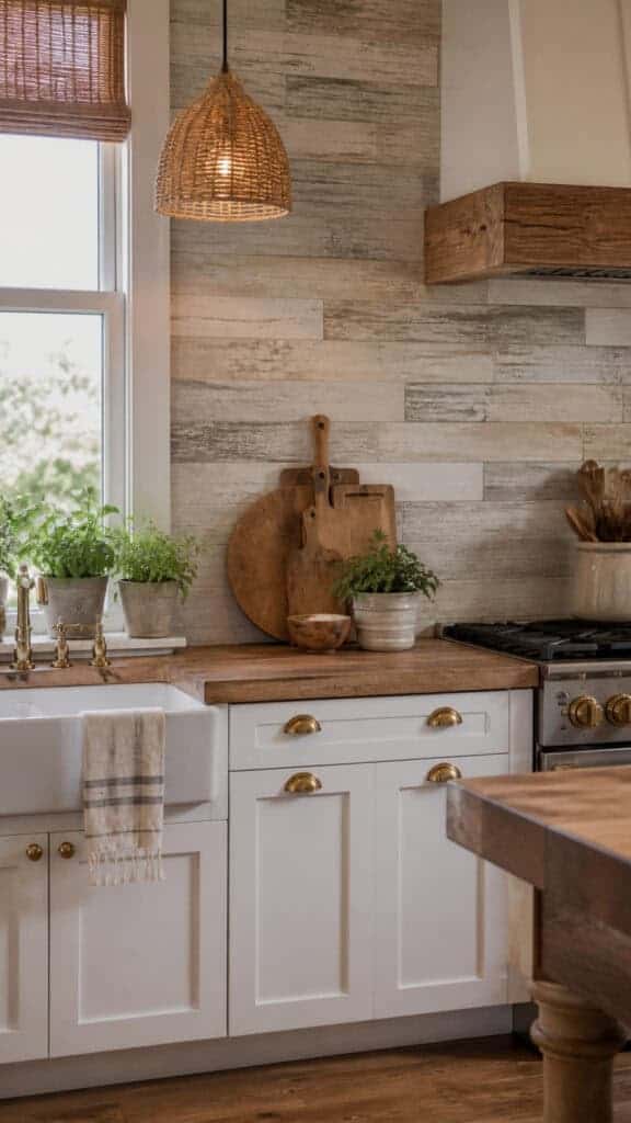 Weathered Wood-Look Tiles for Rustic Coastal Charm