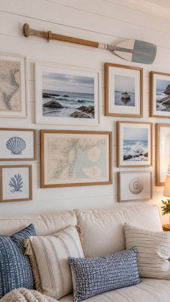 Coastal Gallery Wall with Beach Art