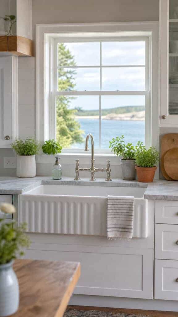 Farmhouse Sink with Vintage Faucet
