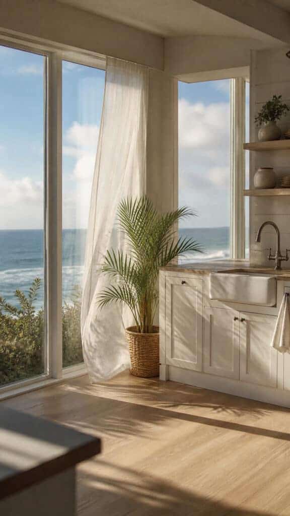 Large Windows with Ocean-Inspired Views