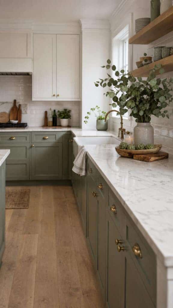 Soft Sage and White Color Scheme