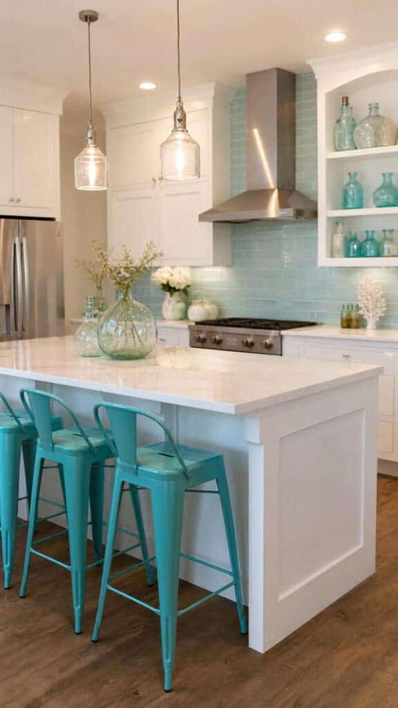 Turquoise Accents and Sea Glass Colors