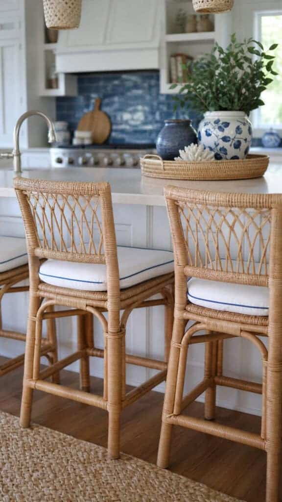 Wicker and Rattan Bar Stools