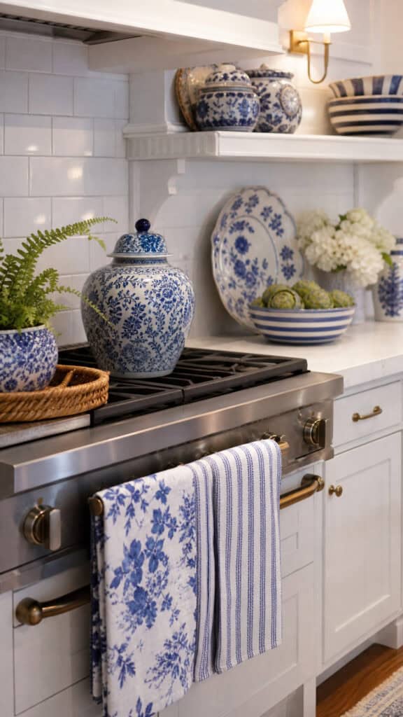 Incorporate Blue and White Patterns