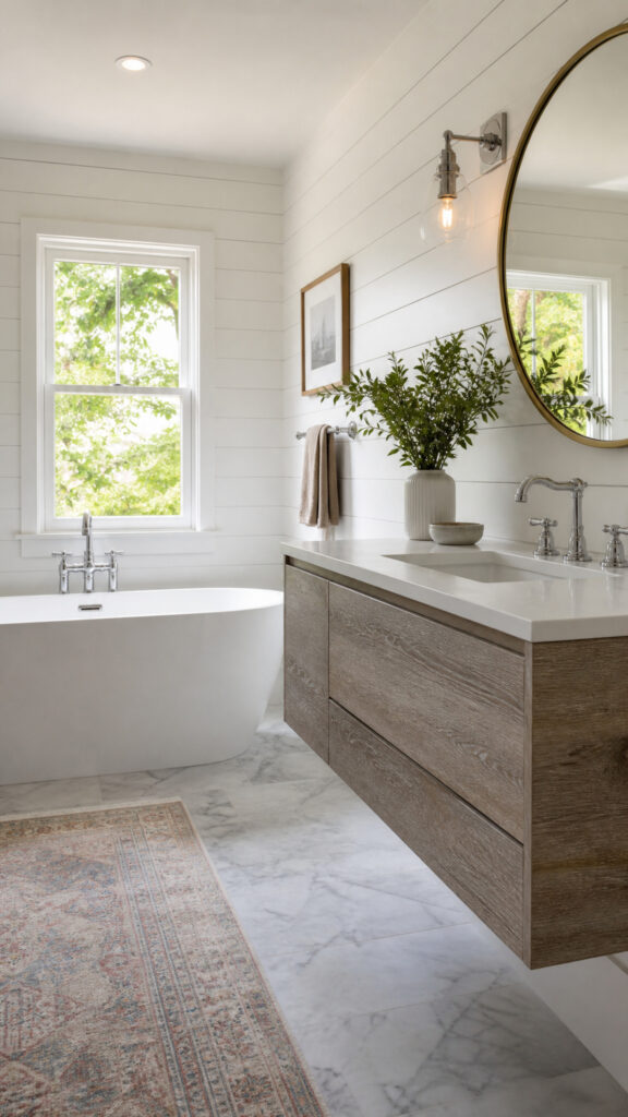 Crisp White Shiplap Walls