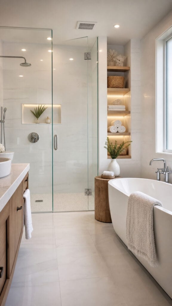 Floor-to-Ceiling White Tiles
