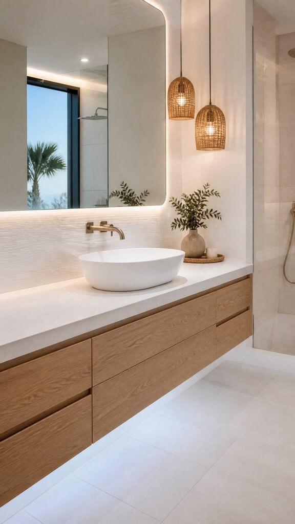 Natural Wood Floating Vanity