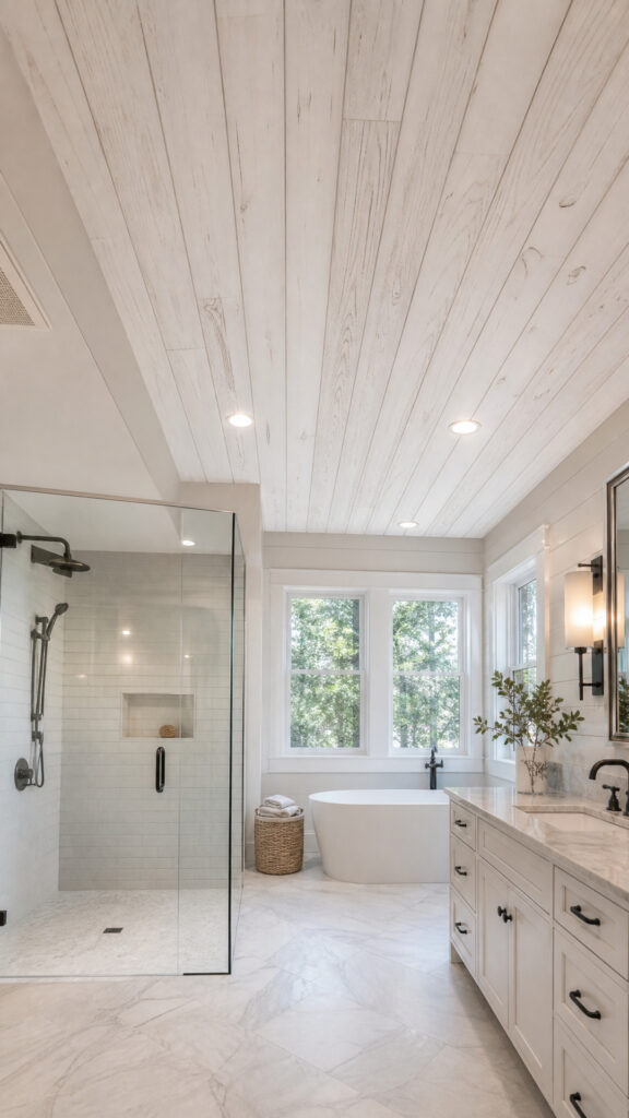 Whitewashed Wood Ceiling