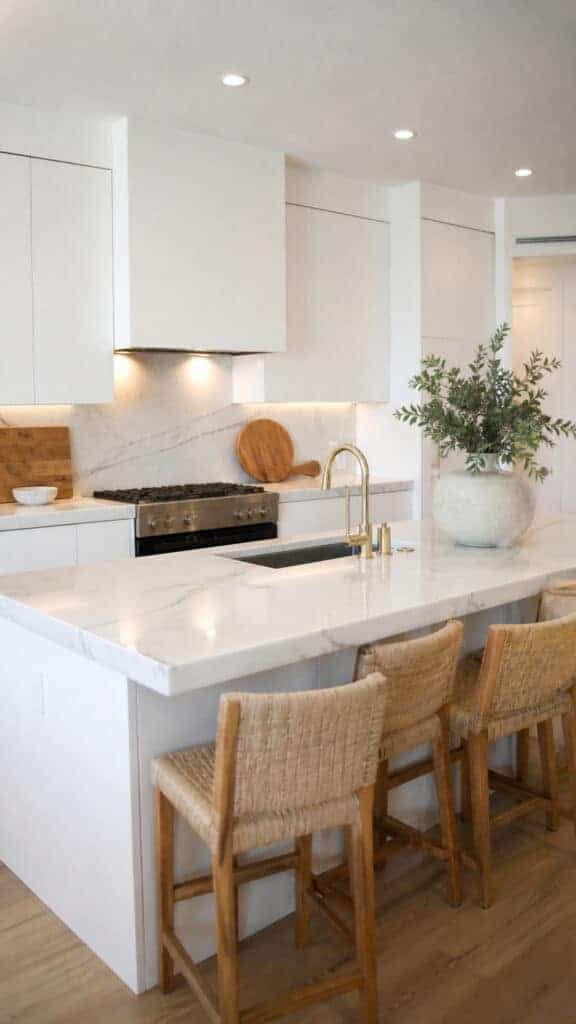Sleek White Cabinetry With Minimal Hardware