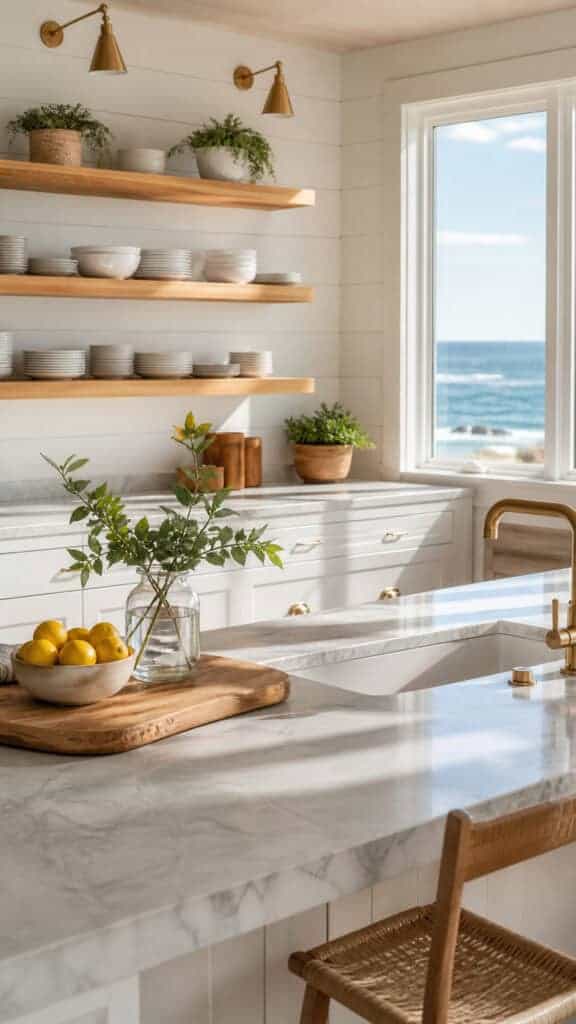 White Shiplap Walls With Natural Wood Accents