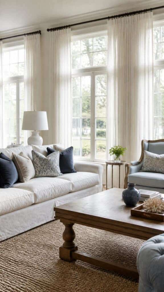 Crisp White Window Treatments