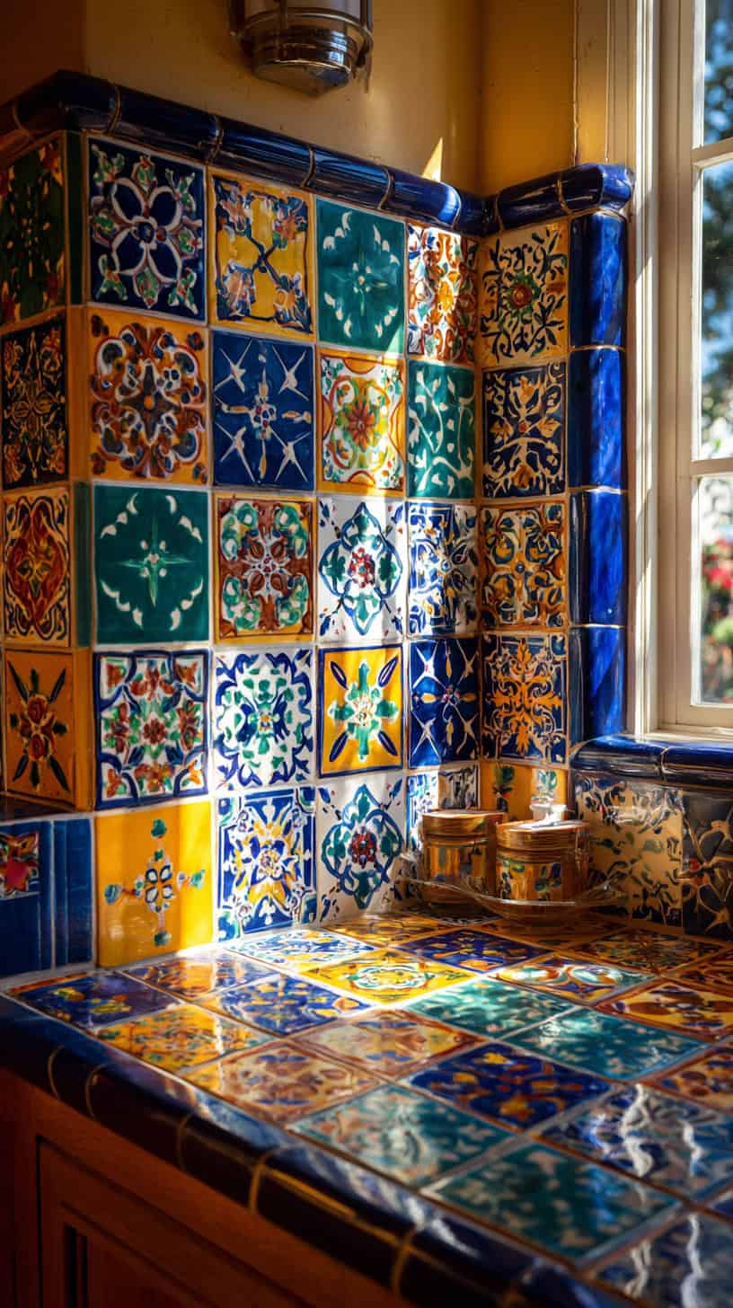 Colorful Tile Accent Wall - Image 1