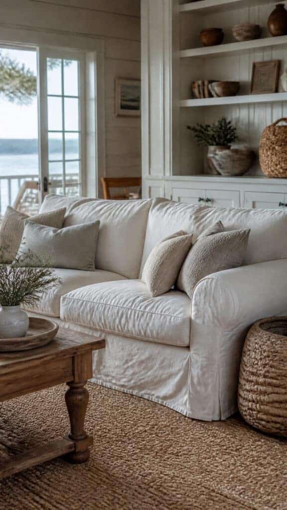Choose Slipcover Sofas in Natural Linen or Cotton