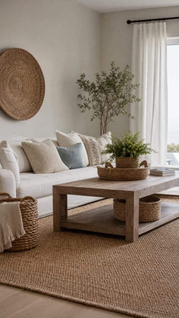 Layer Textures with Natural Fiber Rugs and Fabrics