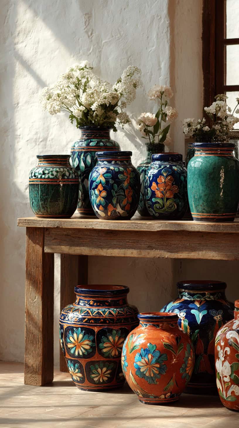Hand Painted Ceramic Vases - Image 2