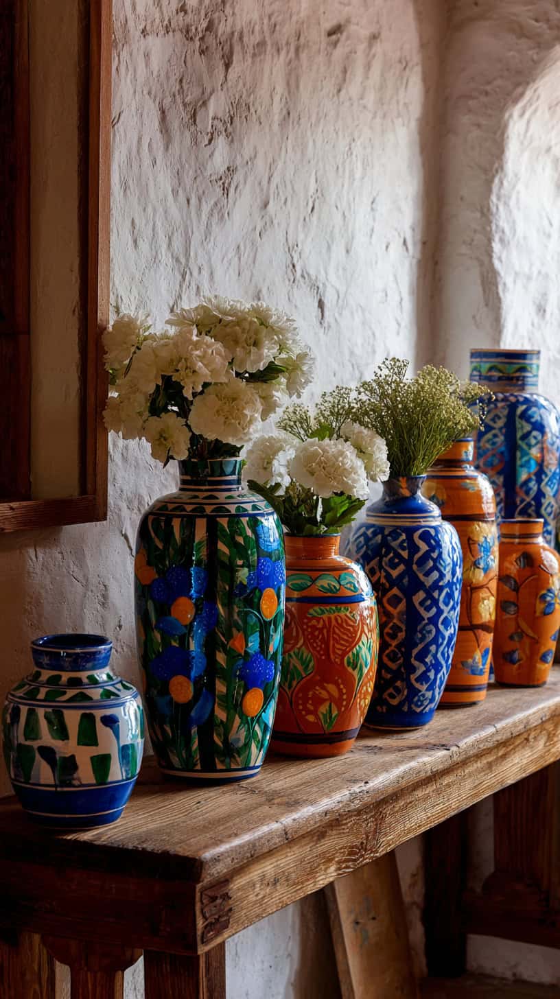 Hand Painted Ceramic Vases - Image 3