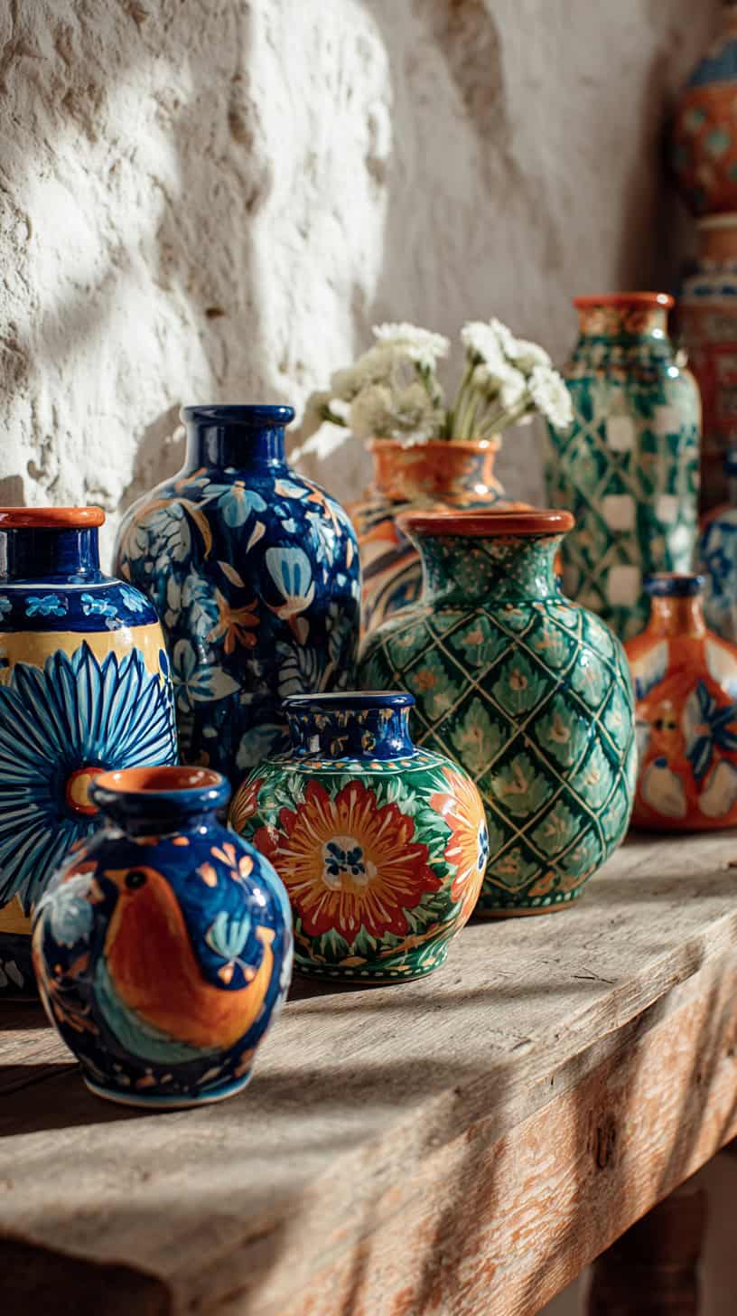 Hand Painted Ceramic Vases - Image 1