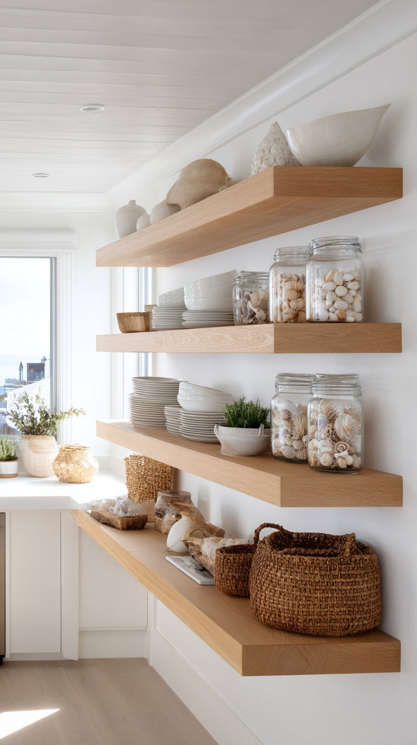 Light Oak Open Shelving - Image 1