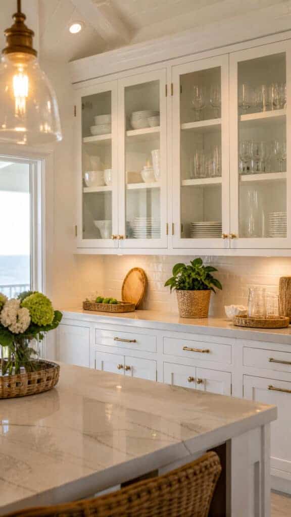 Glass Front Upper Cabinets