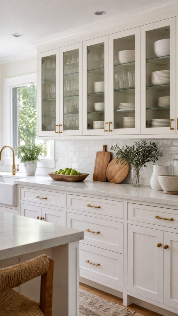 Glass Front Upper Cabinets