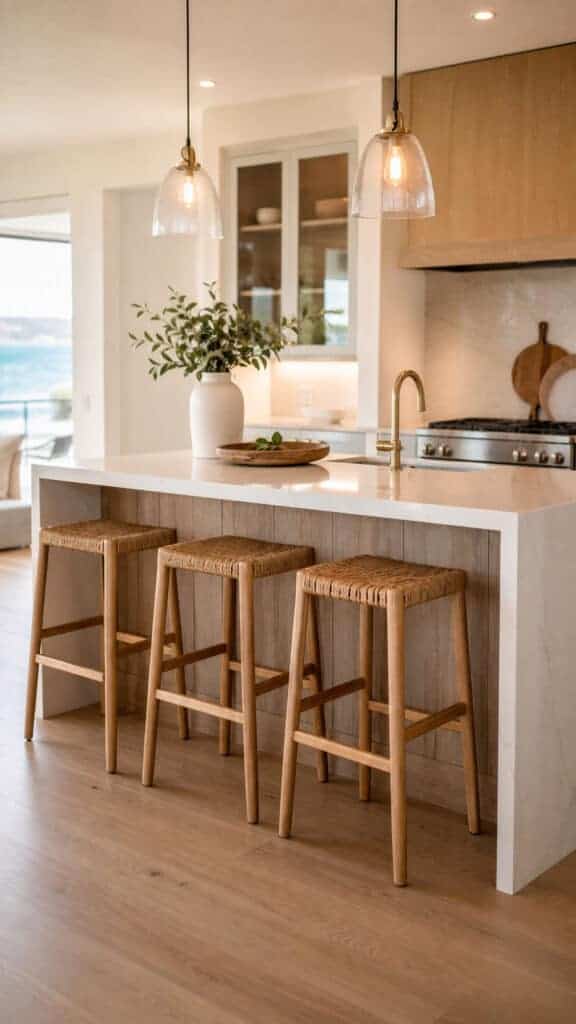 Minimalist Bar Stools with Natural Materials