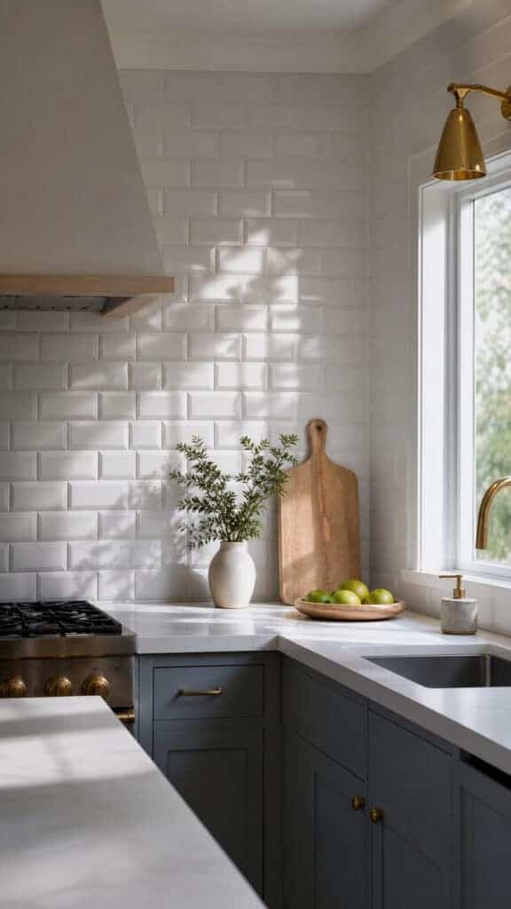 Textured Backsplash with Dimensional Tiles