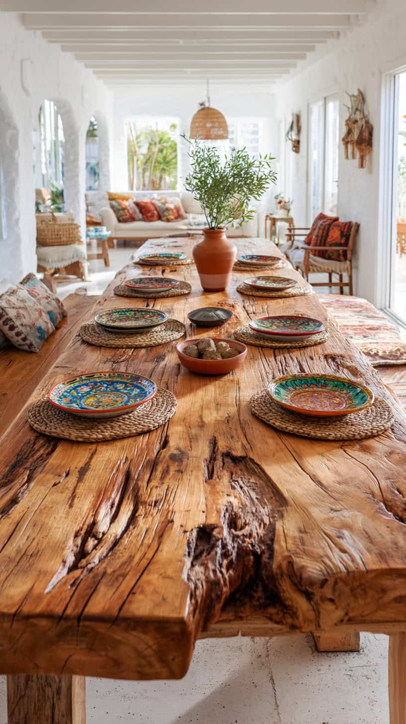 Natural Wood Dining Table - Image 4