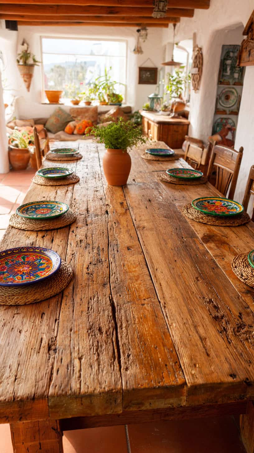Natural Wood Dining Table - Image 1